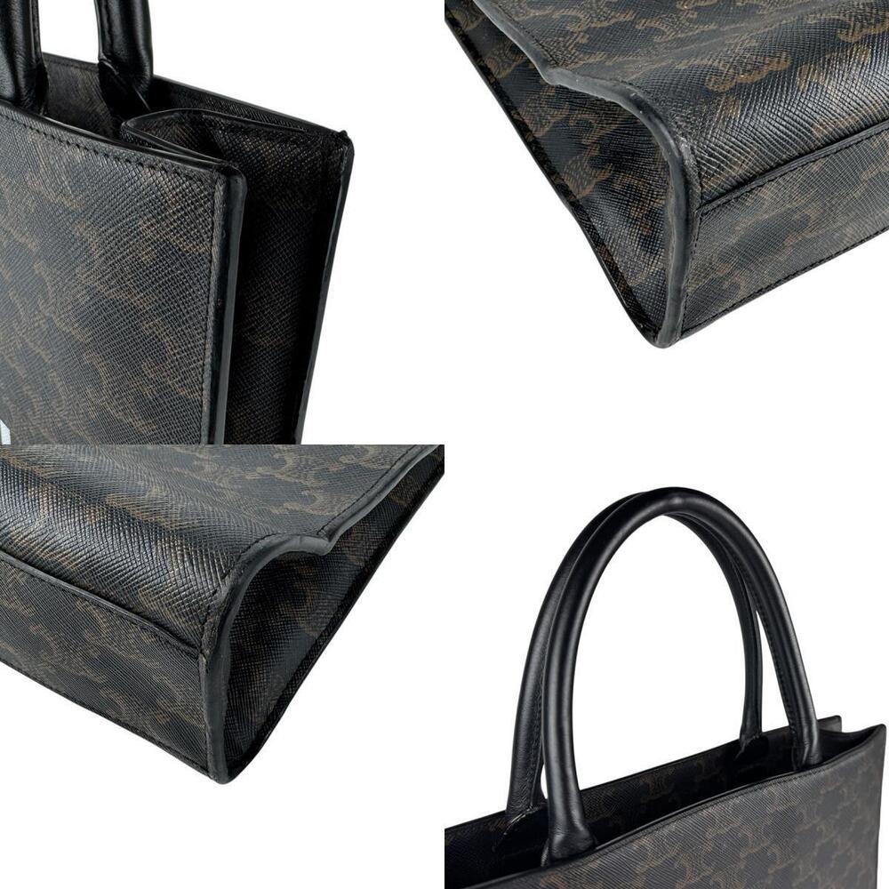 Celine Vertical Cabas Coated Canvas Shoulder Bag Black - Picture 4 of 4
